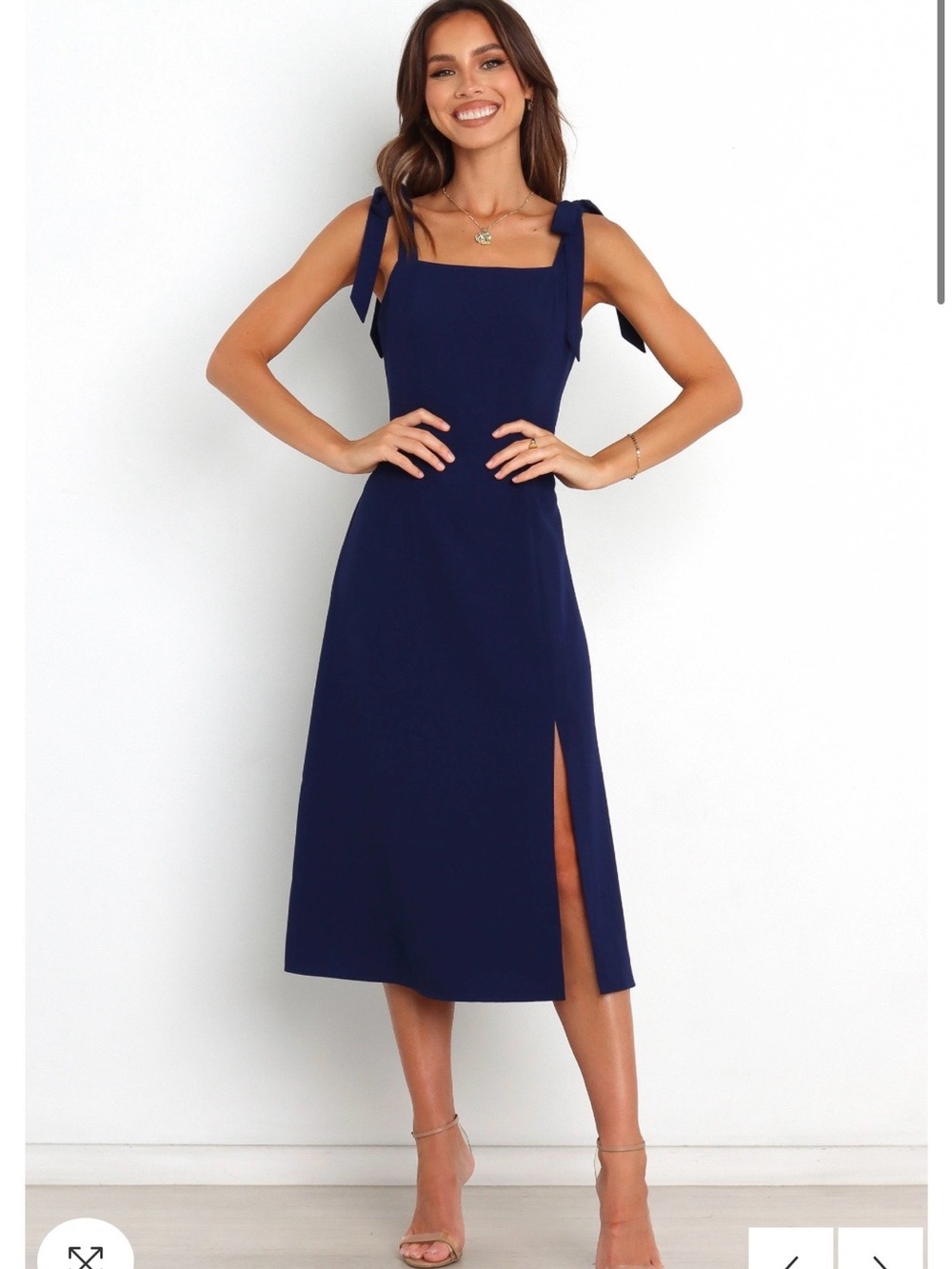 Petal and Pup Navy Midi Dress